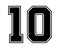 10 Classic Vintage Sport Jersey Number in black number on white background for american football, baseball or basketball