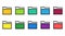 10 Colorful Folder Icons Set file flat line . vector iIsolated illustrations