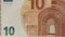 10 Euro bill being zoomed out showing details