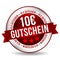 10 Euro Coupon Button - Online Badge Marketing Banner with Ribbon. German-Translation: 10 Euro Gutschein