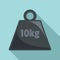 10 kg force weight icon, flat style