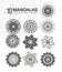 10 mandalas monochrome boho style set