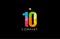 10 number grunge color rainbow numeral digit logo