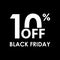 10% off. Black Friday design template. Sales, discount price, shopping and low price symbol. Vector illustration