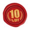 10% off icon illustration  for ecommerce site etc.  sealing wax motif