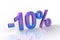 10 percent discount number in chrome violet and pink color