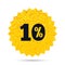 10 percent discount sign icon. Sale symbol.