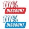 10 percentages discount in two colors labels, flat design