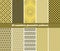 10 seamless geometric patterns in olive green and yellow colors