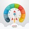 10 steps startup circle infographic template with rocket