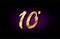 10 ten number numeral digit golden 3d logo icon design