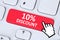 10% ten percent discount button coupon voucher sale online shopping internet