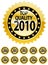 10 Top quality certificates 2000-2010 badge set, edittable vector illustrations