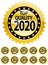 10 Top quality certificates 2010-2020 badge set, edittable vector illustrations