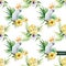 10 white parrot, hibiscus, tropical, palm trees, flowers, pattern, wallpaper