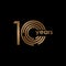 10 Year Anniversary Luxury Gold Black Logo Vector Template Design Illustration