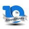 10 years anniversary, blue number with silver ribbon