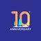 10 years anniversary celebration logotype. Multicolor number with modern leaf and snow background. Design for booklet, leaflet,