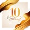 10 years anniversary vector icon, logo. Isolated elegant design