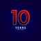 10 Years Excellent Anniversary Celebration Red Dash Line Vector Template Design Illustration