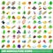 100 agriculture icons set, isometric 3d style