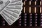 100 American bank note on Chinese abacus .100 dollars  with abatract background