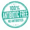 100% Antibiotic free sign or stamp