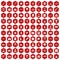 100 antiterrorism icons hexagon red