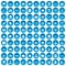 100 antiterrorism icons set blue