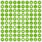 100 audience icons hexagon green