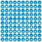 100 audience icons set blue