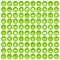 100 audience icons set green circle