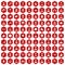 100 avatar icons hexagon red