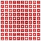100 avatar icons set grunge red