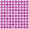 100 baby icons hexagon violet