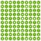 100 banquet icons hexagon green