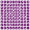 100 banquet icons set grunge purple