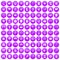 100 binoculars icons set purple