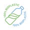 100% bioplastic, biodegradable, compostable vector line icon