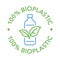 100% bioplastic, biodegradable, compostable vector line icon