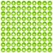 100 building icons set green circle