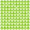 100 career icons set green circle