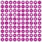 100 cartography icons hexagon violet