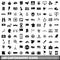 100 cartography icons set, simple style