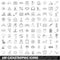 100 catastrophic icons set, outline style