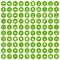 100 coherence icons hexagon green