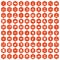 100 coherence icons hexagon orange