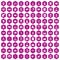 100 coherence icons hexagon violet