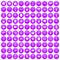 100 combat vehicles icons set purple