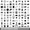 100 conference icons set, simple style